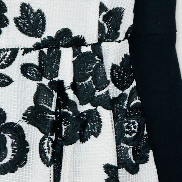 Eva Franco Stretch Black Floral Sleeveless Ponte Knit Dress Women's Size 6 NWT - Picture 5 of 11